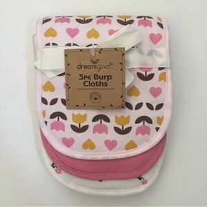 NEW Baby Burp Cloths Pack of 3 Floral Print and Solid Prints | DreamGro